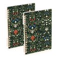 thumbnail image 1 of FORMRS 1-Subject Spiral Notebook 8" x 5" College Ruled 60 Refillable Sheet A5 Hard Cover, Green Flowers Pattern, 1 of 7