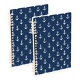 thumbnail image 1 of FORMRS 1-Subject Spiral Notebook 8" x 5" College Ruled 60 Refillable Sheet A5 Hard Cover, Navy Blue Anchors Pattern, 1 of 7
