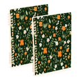 thumbnail image 1 of FORMRS 1-Subject Spiral Notebook 8" x 5" College Ruled 60 Refillable Sheet A5 Hard Cover, Orange Flowers, 1 of 7