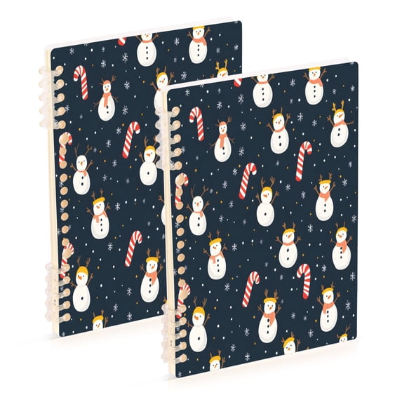 FORMRS 1-Subject Spiral Notebook 8" x 5" College Ruled 60 Refillable Sheet A5 Hard Cover, Playful Winter