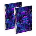 thumbnail image 1 of FORMRS 1-Subject Spiral Notebook 8" x 5" College Ruled 60 Refillable Sheet A5 Hard Cover, Purple Mushrooms Pattern, 1 of 7