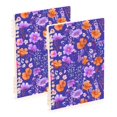 thumbnail image 1 of FORMRS 1-Subject Spiral Notebook 8" x 5" College Ruled 60 Refillable Sheet A5 Hard Cover, Purple Wildflowers Pattern, 1 of 7
