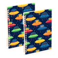 thumbnail image 1 of FORMRS 1-Subject Spiral Notebook 8" x 5" College Ruled 60 Refillable Sheet A5 Hard Cover, Rainbow Space Cat, 1 of 7