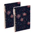 thumbnail image 1 of FORMRS 1-Subject Spiral Notebook 8" x 5" College Ruled 60 Refillable Sheet A5 Hard Cover, Red and White Fireworks Pattern, 1 of 7