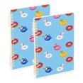 thumbnail image 1 of FORMRS 1-Subject Spiral Notebook 8" x 5" College Ruled 60 Refillable Sheet A5 Hard Cover, Summer Pool Pattern, 1 of 7