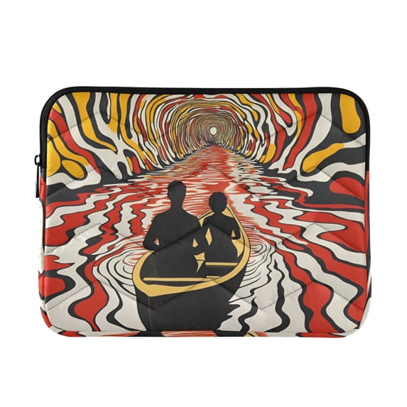 FORMRS 13-13.3 inch Laptop Sleeve Case Soft Carrying Quilted Computer Bag Cover, Abstract Boat Ride