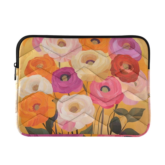 FORMRS 13-13.3 inch Laptop Sleeve Case Soft Carrying Quilted Computer Bag Cover, Abstract Floral