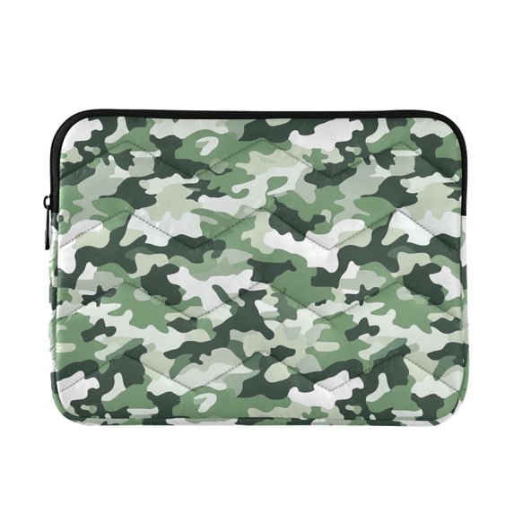 FORMRS 13"-13.3" Laptop Sleeve Protective Case Soft Carrying Quilted Computer Bag Cover, Army Green Camouflage Pattern