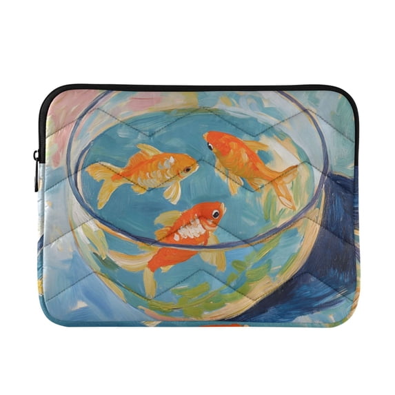 FORMRS 13"-13.3" Laptop Sleeve Protective Case Soft Carrying Quilted Computer Bag Cover, Art Goldfish