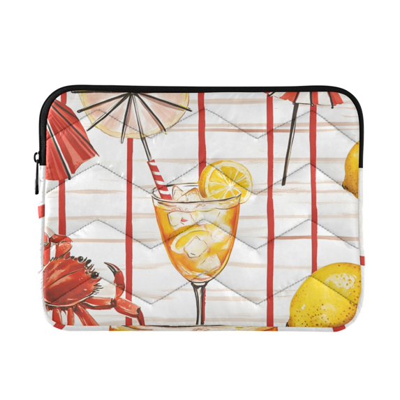 FORMRS 13-13.3 inch Laptop Sleeve Case Soft Carrying Quilted Computer Bag Cover, Beach Crab