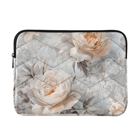 FORMRS 13-13.3 inch Laptop Sleeve Case Soft Carrying Quilted Computer Bag Cover, Beautiful Floral