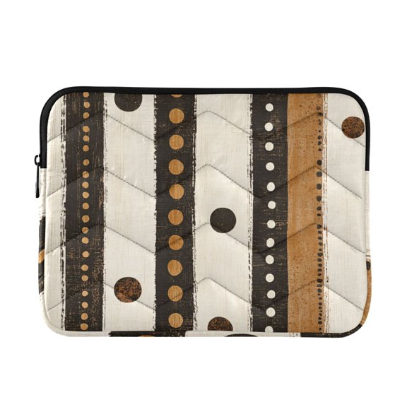 FORMRS 13-13.3 inch Laptop Sleeve Case Soft Carrying Quilted Computer Bag Cover, Beige Abstract Dots