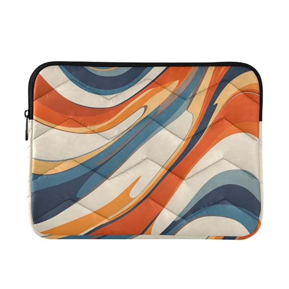 FORMRS 13-13.3 inch Laptop Sleeve Case Soft Carrying Quilted Computer Bag Cover, Beige Abstract Wavy