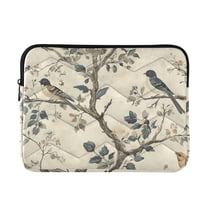 FORMRS 13-13.3 inch Laptop Sleeve Case Soft Carrying Quilted Computer Bag Cover, Beige Birds