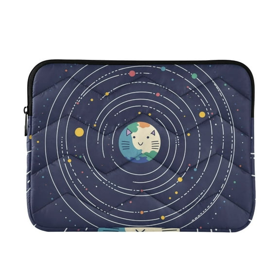 FORMRS 13-13.3 inch Laptop Sleeve Case Soft Carrying Quilted Computer Bag Cover, Beige Cat Planet