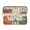 thumbnail image 1 of FORMRS 13-13.3 inch Laptop Sleeve Case Soft Carrying Quilted Computer Bag Cover, Beige Cats Reading, 1 of 7