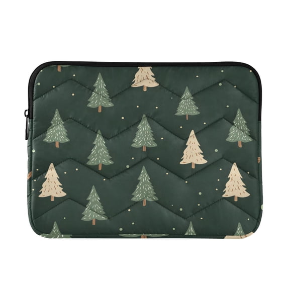 FORMRS 13-13.3 inch Laptop Sleeve Case Soft Carrying Quilted Computer Bag Cover, Beige Christmas Trees