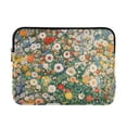 thumbnail image 1 of FORMRS 13-13.3 inch Laptop Sleeve Case Soft Carrying Quilted Computer Bag Cover, Beige Floral Garden, 1 of 7