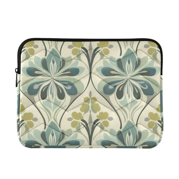 FORMRS 13"-13.3" Laptop Sleeve Protective Case Soft Carrying Quilted Computer Bag Cover, Beige Floral Pattern