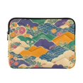 thumbnail image 1 of FORMRS 13"-13.3" Laptop Sleeve Protective Case Soft Carrying Quilted Computer Bag Cover, Beige Floral Wave, 1 of 7