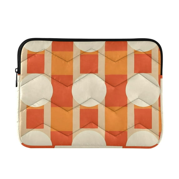 FORMRS 13-13.3 inch Laptop Sleeve Case Soft Carrying Quilted Computer Bag Cover, Beige Geometric Circles