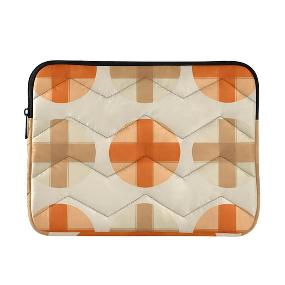 FORMRS 13-13.3 inch Laptop Sleeve Case Soft Carrying Quilted Computer Bag Cover, Beige Geometric Pattern