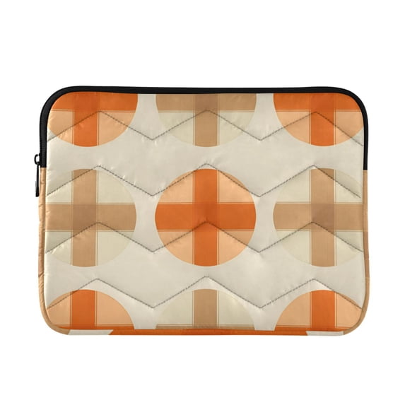 FORMRS 13-13.3 inch Laptop Sleeve Case Soft Carrying Quilted Computer Bag Cover, Beige Geometric Pattern