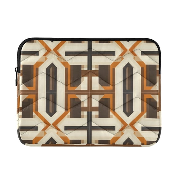 FORMRS 13-13.3 inch Laptop Sleeve Case Soft Carrying Quilted Computer Bag Cover, Beige Geometric