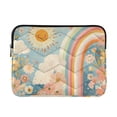 thumbnail image 1 of FORMRS 13"-13.3" Laptop Sleeve Protective Case Soft Carrying Quilted Computer Bag Cover, Beige Rainbow Clouds, 1 of 7