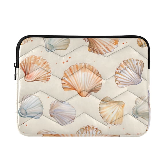 FORMRS 13"-13.3" Laptop Sleeve Protective Case Soft Carrying Quilted Computer Bag Cover, Beige Seashell