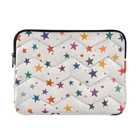 FORMRS 13-13.3 inch Laptop Sleeve Case Soft Carrying Quilted Computer Bag Cover, Beige Stars