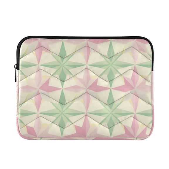 FORMRS 13"-13.3" Laptop Sleeve Protective Case Soft Carrying Quilted Computer Bag Cover, Beige Symmetrical Stars