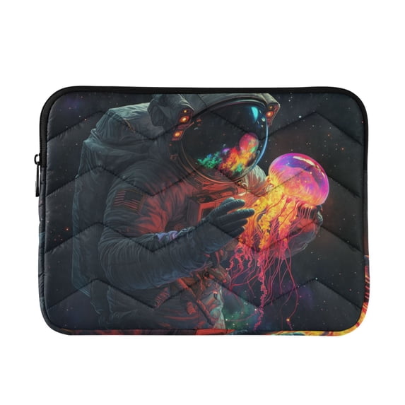 FORMRS 13"-13.3" Laptop Sleeve Protective Case Soft Carrying Quilted Computer Bag Cover, Black Astronaut