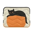 thumbnail image 1 of FORMRS 13"-13.3" Laptop Sleeve Protective Case Soft Carrying Quilted Computer Bag Cover, Black Cat Orange Ball, 1 of 7