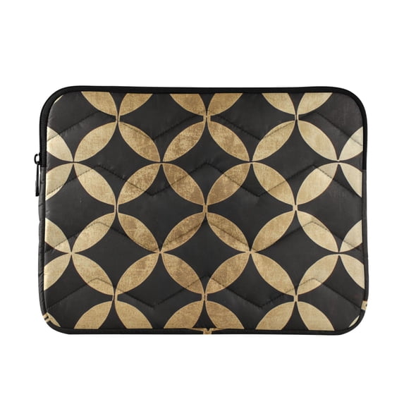 FORMRS 13"-13.3" Laptop Sleeve Protective Case Soft Carrying Quilted Computer Bag Cover, Black Geometric