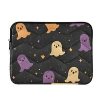 FORMRS 13-13.3 inch Laptop Sleeve Case Soft Carrying Quilted Computer Bag Cover, Black Halloween Ghosts