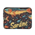 thumbnail image 1 of FORMRS 13"-13.3" Laptop Sleeve Protective Case Soft Carrying Quilted Computer Bag Cover, Black Sardines Pattern, 1 of 7