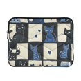 thumbnail image 1 of FORMRS 13-13.3 inch Laptop Sleeve Case Soft Carrying Quilted Computer Bag Cover, Black and Blue Cat, 1 of 7