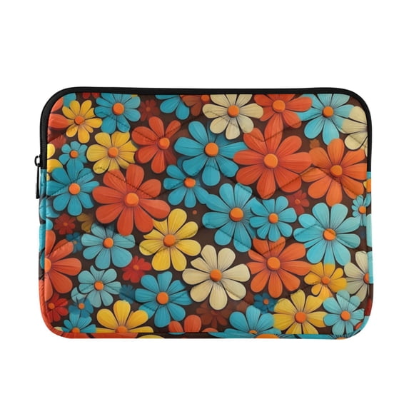 FORMRS 13"-13.3" Laptop Sleeve Protective Case Soft Carrying Quilted Computer Bag Cover, Blooming Flowers