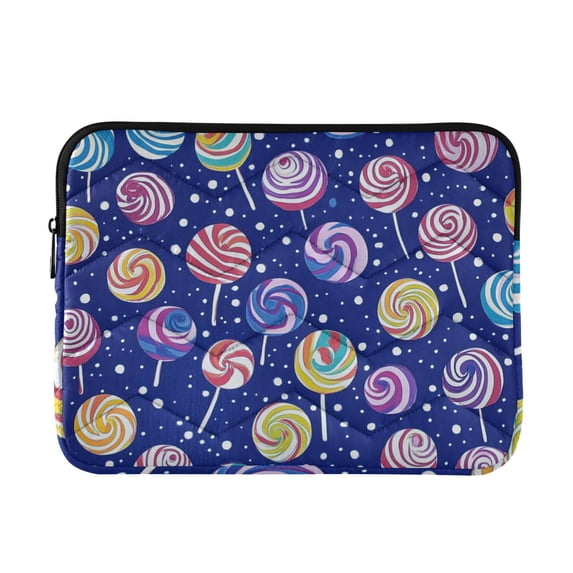FORMRS 13"-13.3" Laptop Sleeve Protective Case Soft Carrying Quilted Computer Bag Cover, Blue Colorful Candies