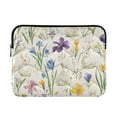 thumbnail image 1 of FORMRS 13-13.3 inch Laptop Sleeve Case Soft Carrying Quilted Computer Bag Cover, Blue Floral Rabbit, 1 of 7