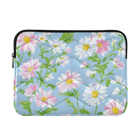 FORMRS 13-13.3 inch Laptop Sleeve Case Soft Carrying Quilted Computer Bag Cover, Blue Floral