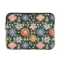 thumbnail image 1 of FORMRS 13-13.3 inch Laptop Sleeve Case Soft Carrying Quilted Computer Bag Cover, Blue Geometric Flowers, 1 of 7