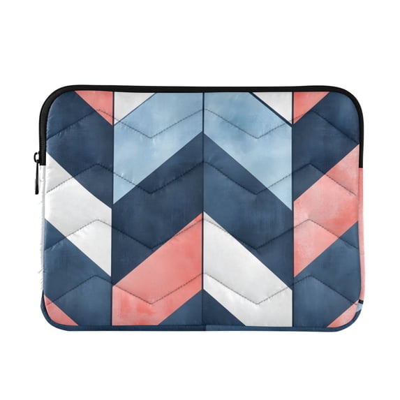 FORMRS 13-13.3 inch Laptop Sleeve Case Soft Carrying Quilted Computer Bag Cover, Blue Geometric