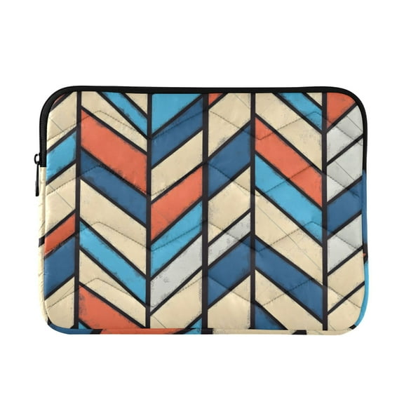 FORMRS 13-13.3 inch Laptop Sleeve Case Soft Carrying Quilted Computer Bag Cover, Blue Geometric