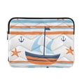 thumbnail image 1 of FORMRS 13"-13.3" Laptop Sleeve Protective Case Soft Carrying Quilted Computer Bag Cover, Blue Nautical Pattern, 1 of 7