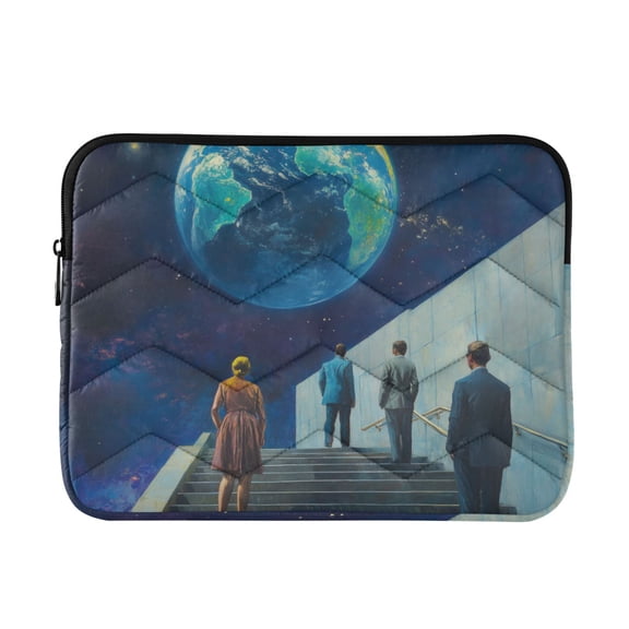 FORMRS 13"-13.3" Laptop Sleeve Protective Case Soft Carrying Quilted Computer Bag Cover, Blue Planet