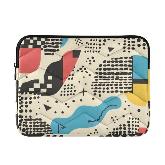 FORMRS 13-13.3 inch Laptop Sleeve Case Soft Carrying Quilted Computer Bag Cover, Blue Retro Print