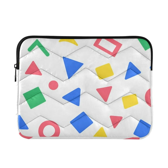 FORMRS 13"-13.3" Laptop Sleeve Protective Case Soft Carrying Quilted Computer Bag Cover, Blue Retro Triangles