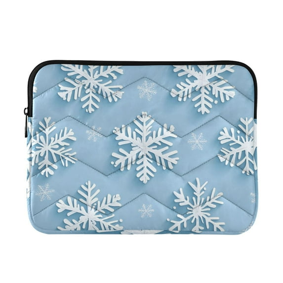 FORMRS 13-13.3 inch Laptop Sleeve Case Soft Carrying Quilted Computer Bag Cover, Blue Snowflake